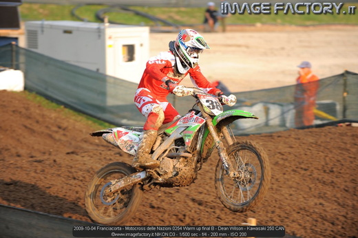 2009-10-04 Franciacorta - Motocross delle Nazioni 0254 Warm up final B - Dean Wilson - Kawasaki 250 CAN